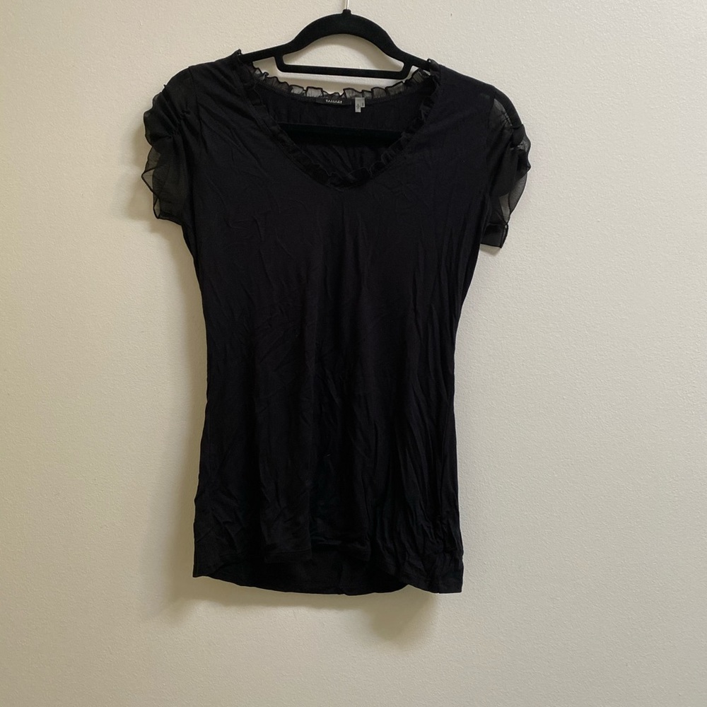 Tahari Ruffle Combination Tee - Picture 2 of 4